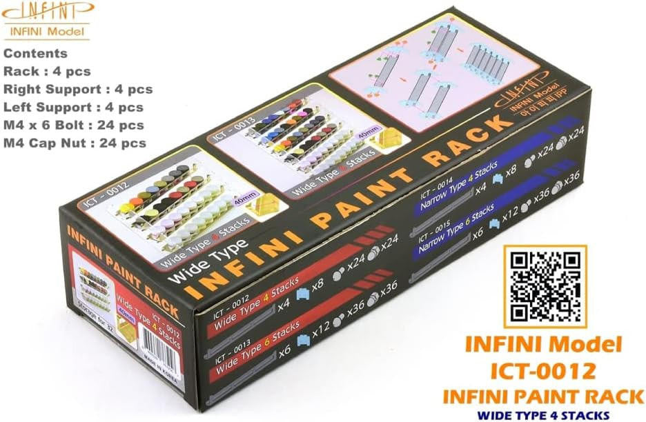 Infini Model Model Paint Stand Wide Type, 4 Stacks CT0012